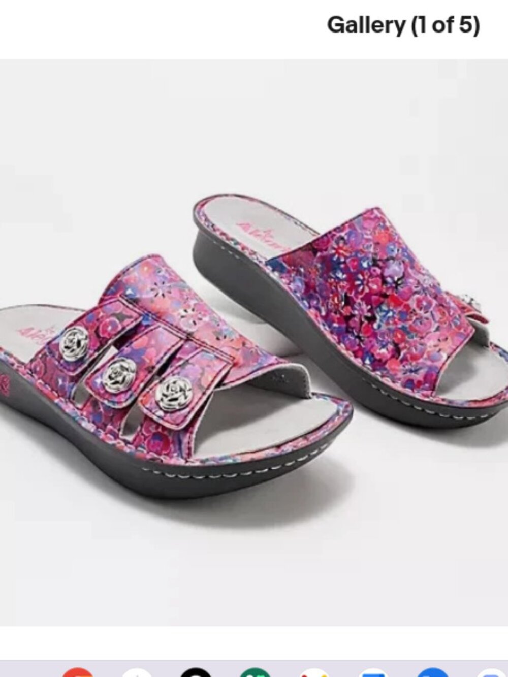 Alegria Leather Adjustable Slide Sandals-Julee-Poppy Pop-EU 39 (US 9)-A633577